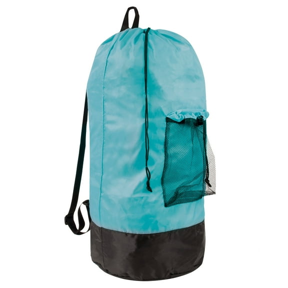 Laundry Bag Backpack with Straps, Heavy Duty for College Students, Travel | Portable Laundry Hamper Bags - Turquoise