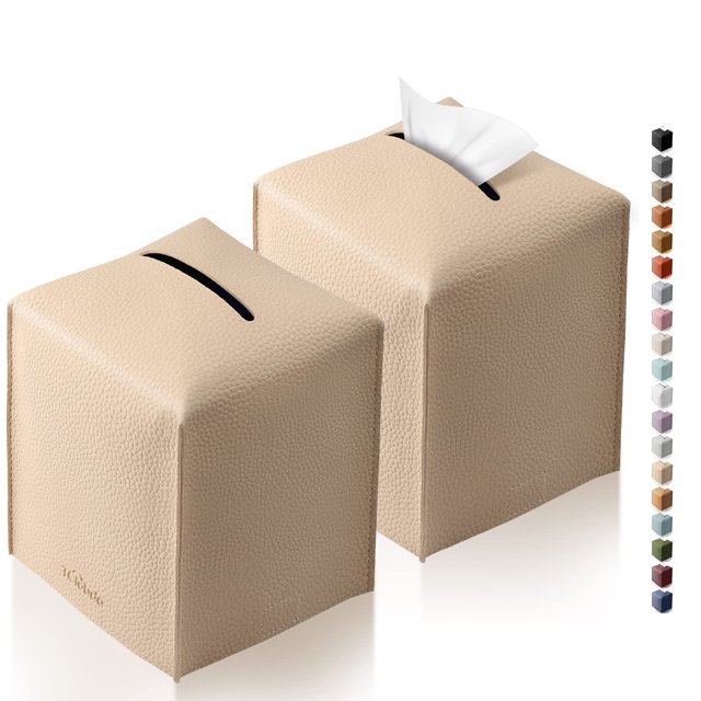 Funda cuadrada de piel sintética Tclouda Modern para caja de pañuelos, paquete de 2