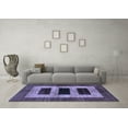 thumbnail image 3 of Ahgly Company Machine Washable Indoor Square Abstract Blue Modern Area Rugs, 3' Square, 3 of 4