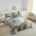 thumbnail image 3 of Grey Gold Marble Bedding Set Twin Size For Women Men,Abstract Marble Texture Comforter Sets Bronzing Sequins Marbling Down Comforter,Gray Retro Marble Art Bed Set, 3 of 7