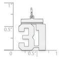 thumbnail image 3 of Sterling/Silver Rhodium-plated Polished Number 31 Charm QMS31, 3 of 4
