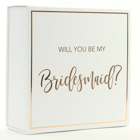 - Andaz Press Bridesmaid Proposal Box, Real Rose Gold Foil, Set of 5 Pack DIY Bridal Party Gift Box, Empty Cardboard Box