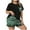 Green, variant on Christmas pajamas Christmas gift Women's Plus Size Pajama Short Set Pajama Set With Leopard Print