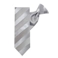 thumbnail image 2 of Jacob Alexander Boys' Clip-On Solid Color Tonal Stripe Neck Tie - Silver, 2 of 5