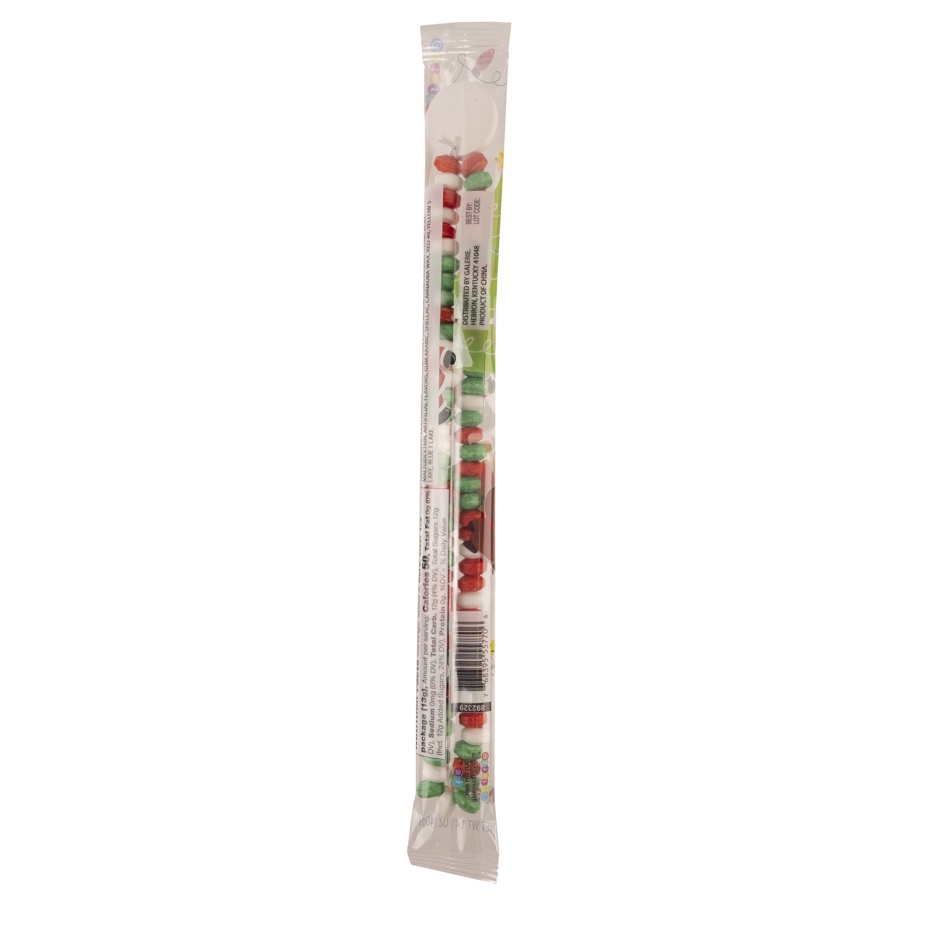 (4 pack) Galerie Christmas Santa Candy Necklace in Flow Bag, 1.41 oz