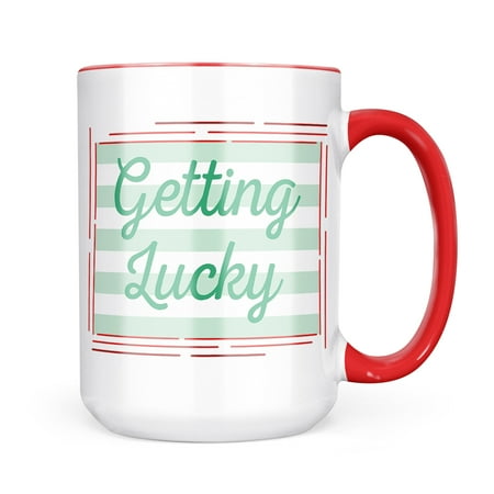 

Christmas Cookie Tin Getting Lucky St. Patrick s Day Simple Light Green Stripes Mug gift for Coffee Tea lovers