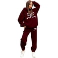 thumbnail image 4 of 2025 Ensemble Classique de Pull à Nœud pour Femmes, Sweat à Capuche Imprimé, Ensemble Chaud pour Juniors, Ensemble Formel Deux Pièces, 4 of 4