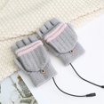 thumbnail image 4 of Winter Usb Hand Back Thermo Regulating Heating Warm Gloves Hand Warming Hiking Driving Running Cycling Grey One Size Clearance, 4 of 7