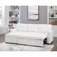 thumbnail image 6 of Laura Reversible Sleeper Sectional Sofa Storage Chaise by Home Emporium-Color:White,Fabric:Velvet, 6 of 11