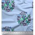 thumbnail image 1 of Soimoi Polyester Crepe Fabric Leaves & Floral Block Decor Fabric Printed Yard 52 Inch Wide, 1 of 3