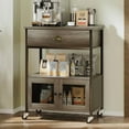 thumbnail image 4 of Catrimown Coffee Cart, Coffee Bar Microwave Cart with Storage, Coffee Cart Station, Wash Grey, 4 of 8