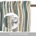 thumbnail image 6 of Boho Teal Stripes Kitchen Curtain Valances for Windows Farmhouse Short Curtains, Bohemian Vertical Striped Geometric Rod Pocket Valance Curtain for Bedroom Cafe Living Room 54"x18", 6 of 8