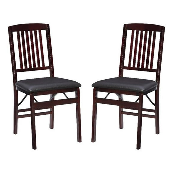 Bowery Hill 19" Contemporary Wood Dining Chair in Merlot (Set of 2)