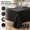 Black, variant on Waterproof Vinyl Tablecloth with Flannel Backing, Square Oil-Proof PVC Table Cover for Indoor Outdoor Use, Dark Green 60x60 Inch