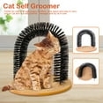 thumbnail image 1 of Cat Hair Brush Scratcher Cat Toy Automatic Tickle Cat Supplies 2 In 1 Arch Cat Self Groomer Tool, 1 of 9