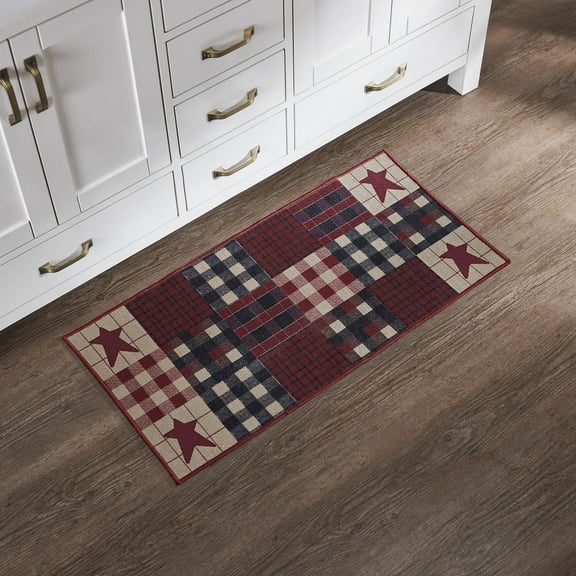 VHC Brands Connell Indoor Rug Rect 17x36, Polyester Area Rug, Accent Rug, Floor Decor, Connell Collection, Rectangle 17x36, Burgundy