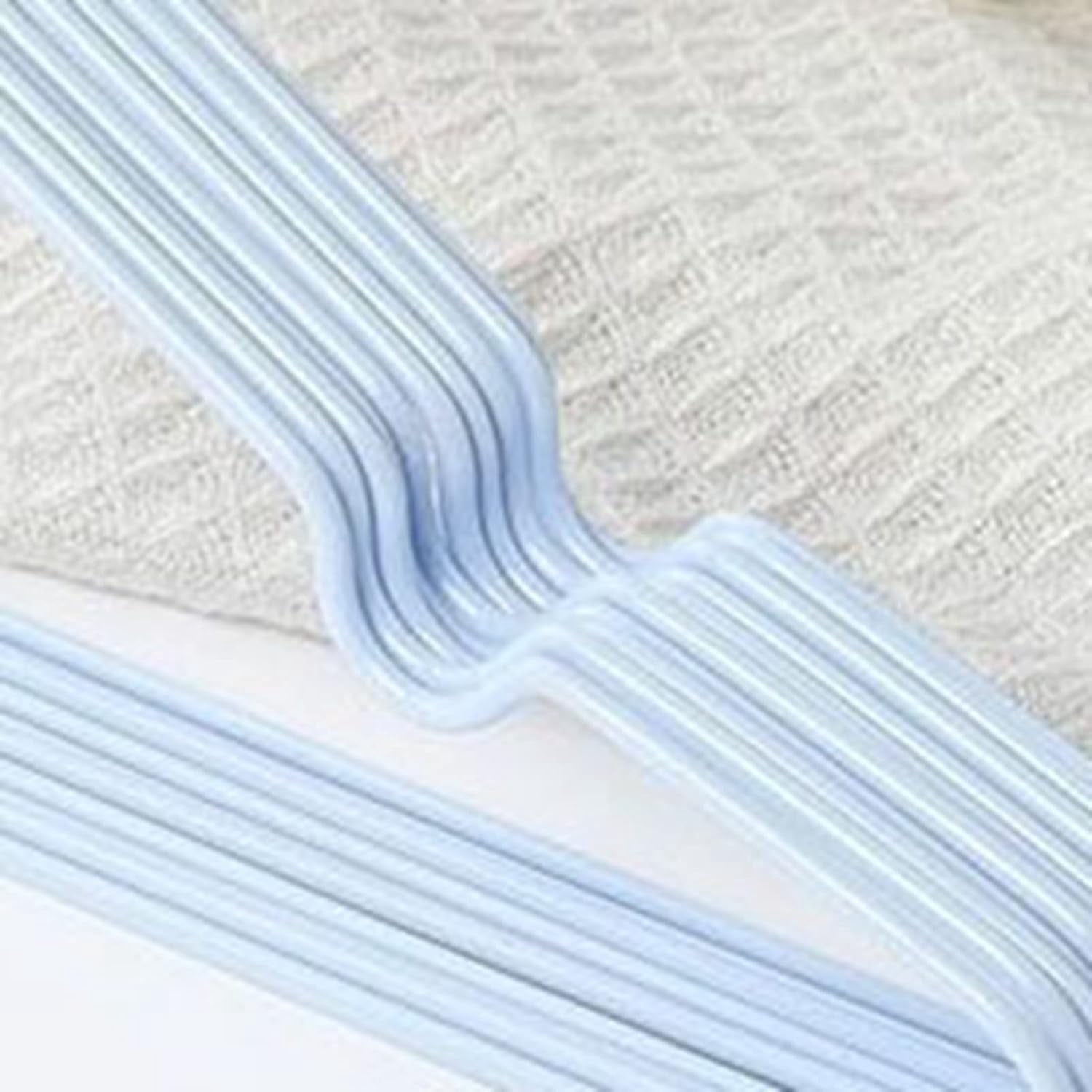 10 Pack Slim Non-Slip Heavy Duty Rubber Coated Plastic Hangers, Ultra Slim Lightweight Design, Heavy-Duty, Won’t Stain Fabric for Coat Shirt Dress (Blue)