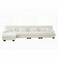 thumbnail image 3 of Soft & Comfortable Modular Sofa with Convertible Ottoman - Chenille White, 3 of 11