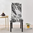 thumbnail image 6 of Dining Room Chair Covers Set of 6, Stretch Parsons Chair Slipcovers Removable Washable Spandex Printed Chair Seat Protector Cover for Hotel, Office, Ceremony, Banquet, Wedding Party (Palm Leaves), 6 of 6