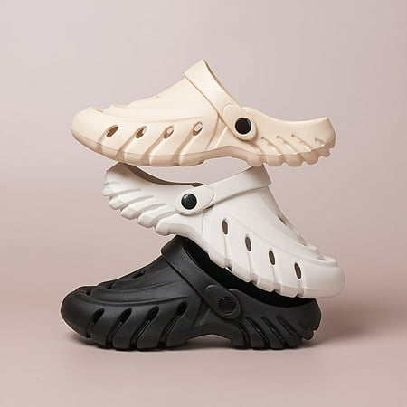 

Solid Color Anti-slip Beach Sandals Closed Toe Wear-resistant Hole Clogs Women s Footwear