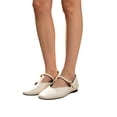 thumbnail image 7 of IEMIEMIEM Women's Ballet Flats Patent Leather Elegant Comfortable Round Toe Slip On Adjustable Buckle Strap Flat Non-Slip Mary Jane Shoes Suitable for Dancing Walking Party Beige 5.5 Wide, 7 of 7