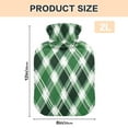 thumbnail image 3 of 2L Hot Water Bottle with Soft Velvet Cover PVC Hot Water Bag for Pain Relief Long-Lasting Warmth Green Plaid, 3 of 8