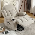 thumbnail image 4 of HSUNNS Power Lift Recliner Chair for Elderly, Remote Control Recliners with Heat and Massage, USB Port, 2 Cup Holders, Side Pockets, Fabric Single Sofa for Living Room, Beige, 4 of 11