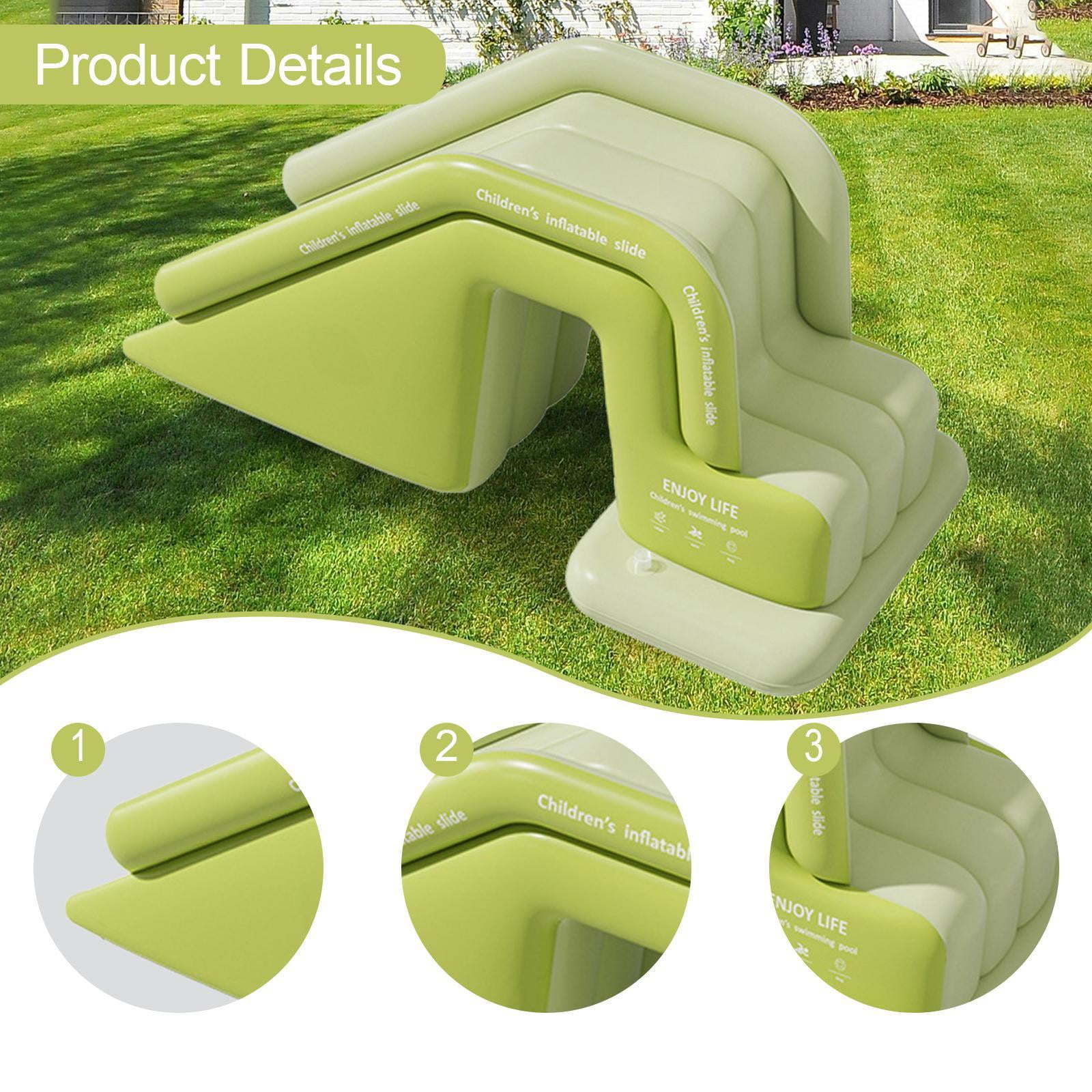 koolsoo Inflatable Slide Water Slide Stable High Performance Portable Waterslide PVC for Summer Backyard Family Outdoor Indoor Garden Green