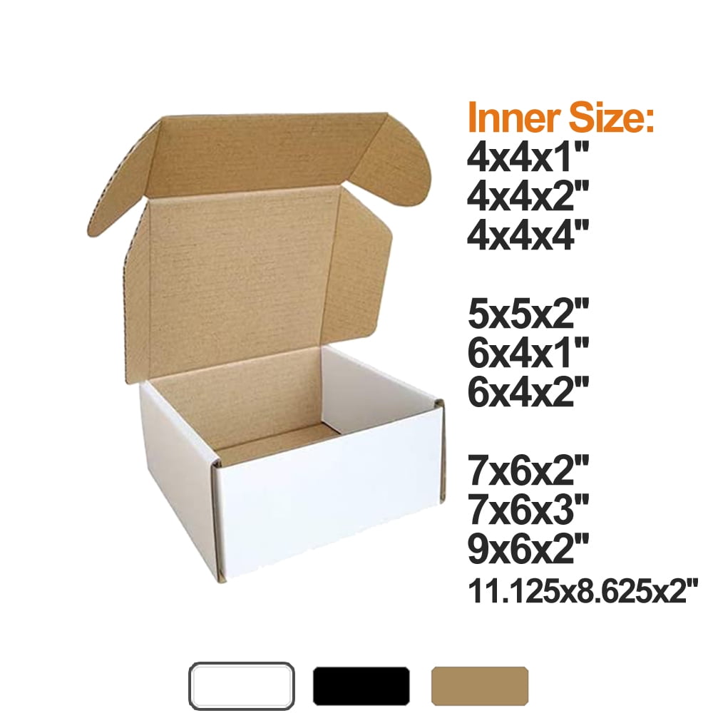 CHBOX 50 Pack 4x4x2'' Small Corrugated Cardboard Box Mailers White for