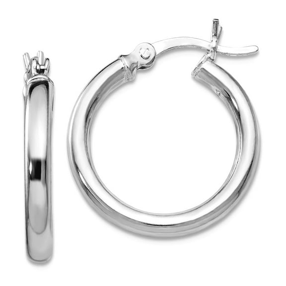 925 Sterling Silver Hinged post Polished Hinged Hoop Earrings 19x17.8mm Wide 2.5mm Thick Hoop Earring for Women