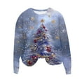 thumbnail image 2 of Ounisa Sequin Christmas Tree Sweatshirt Woman Christmas Crewneck Sweater Xmas Gifts Top Casual Long Sleeve Tops, 2 of 4