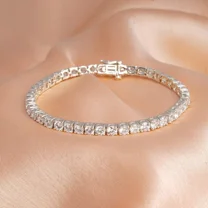 7.00Ct Round Cut Lab Created Diamond Women's Bracelet Gift 14K White Gold Plated