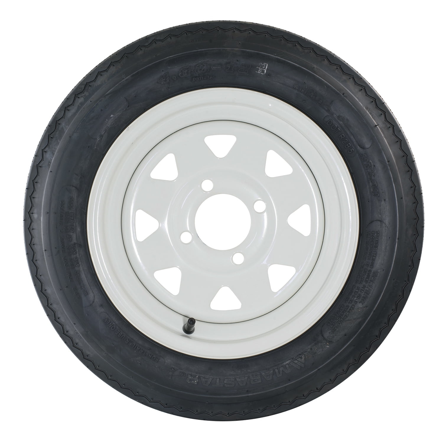 Marastar 80202 4 80 x 12 bias trailer tire 8 spoke white steel 4 4 