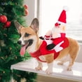 thumbnail image 4 of BadPiggies Dog Santa Claus Riding Christmas Costume, Funny Pet Clothes Cowboy Rider Horse Designed Outfit for Dogs Cats Chihuahua Poodle Puppy Kitten (L), 4 of 9