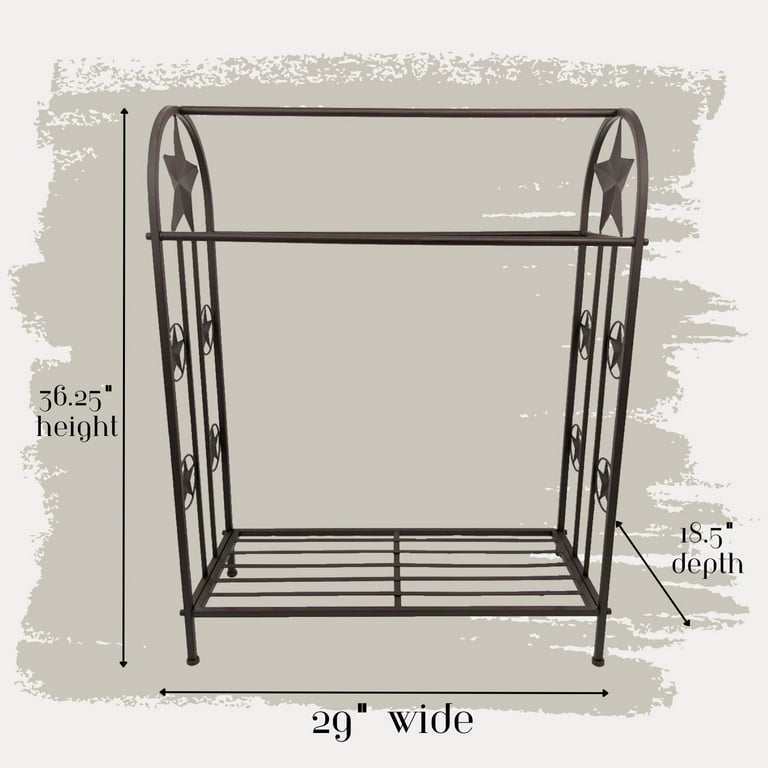 Metal Free Standing Quilt Rack in Rustic Western Style with Star Walmart