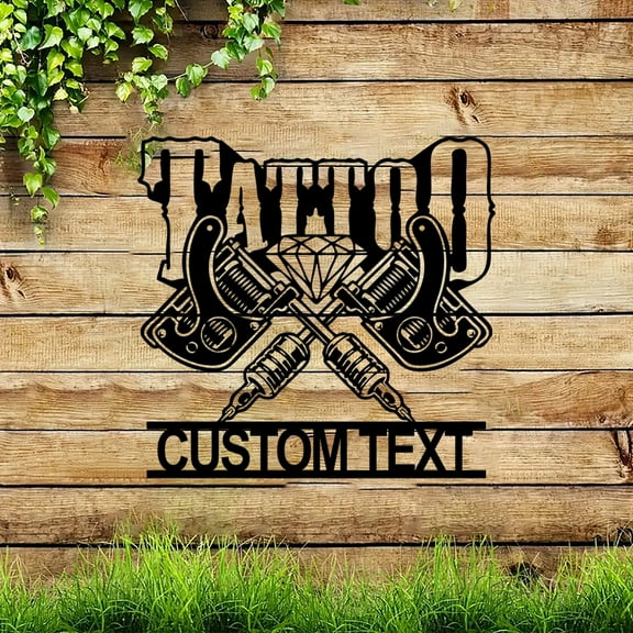 Custom Personalized Tattoo Machine Metal Sign,Custom Tattoo Shop Decor,Tattoo Studio Wall Decor,Tattoo Machine Metal Wall Art