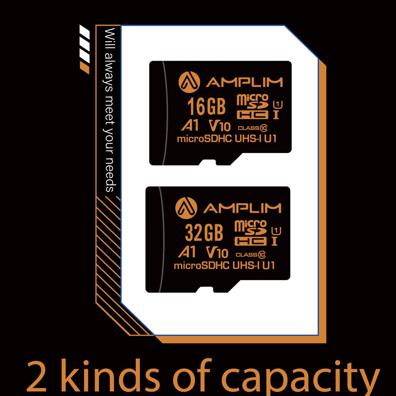 Amplim 32GB Micro SD Card, 2 Pack MicroSD Memory Plus Adapter, Extreme High Speed MicroSDHC Class 10 UHS-I U1 V10 TF Nintendo-Switch, GoPro Hero, Raspberry Pi, Phone Galaxy, Camera Cam, Tablet, PC - image 5 of 10