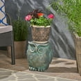 thumbnail image 2 of Noble House Pratchett Outdoor 12.5" Stone Garden Stool in Copper Patina Green, 2 of 7