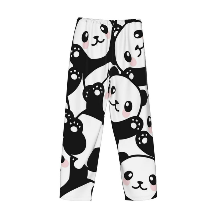 Junzan Men S Pajama Pants Seamless Pattern Cute Panda Sleepwear Pants Pj Bottoms Drawstring And Pockets