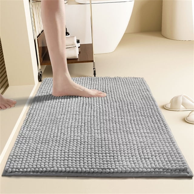 SuChun Kitchen Rug Bathroom Rugs Extra Soft Absorbent Bath Rugs Non Slip Dry Quickly Machine Washable Bath Mats For Bathroom Floor Tub And Shower Grey