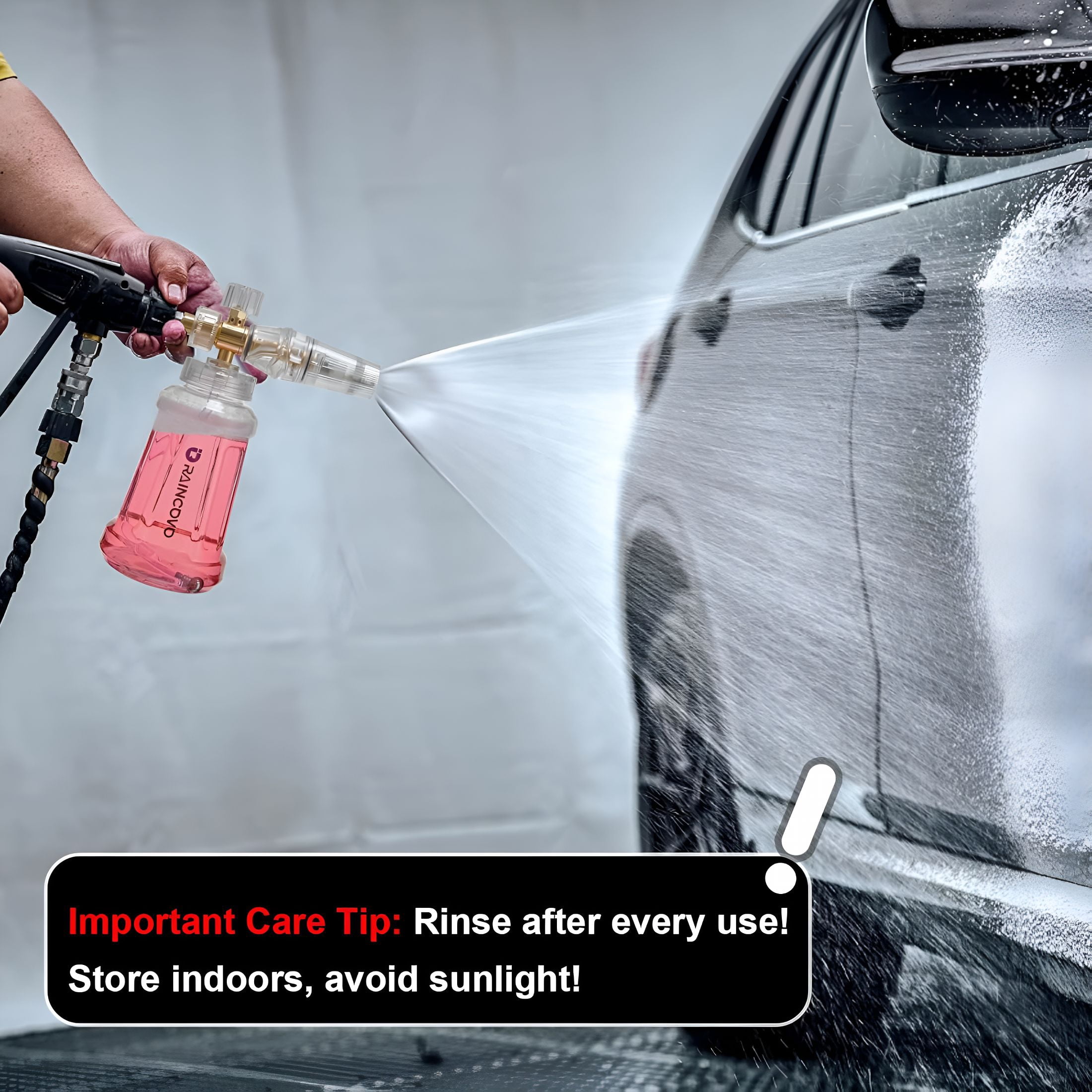 CURYMAY Foam Cannon for Pressure Washer, Snow Clear Foam Cannon for Car Wash, Stainless Steel Filter, Adjustable Nozzle with Quick Connect, Additional 1.1 mm Orifice Nozzle