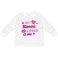 thumbnail image 3 of Inktastic Valentine's Day My Nonni Loves Me Hearts and Lips Boys or Girls Long Sleeve Toddler T-Shirt, 3 of 5