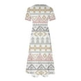 thumbnail image 4 of Robes pour Femmes 2024 Été Surdimensionnée Manches Courtes Col Rond Ample Imprimée Couleur Longue Robe Rabais de 50 % Liquidation!, 4 of 4