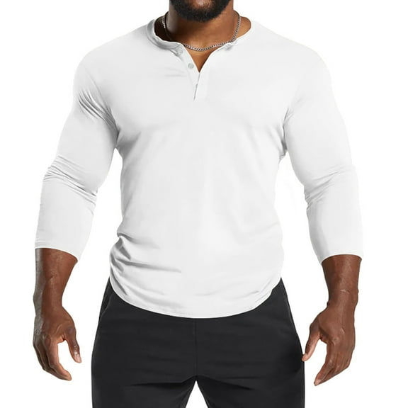 XBASW Men's Henley Shirts Long Sleeve Pullover T Shirt Lightweight Casual Button T-Shirt Spring Fall Tee Tops for Mens M-3XL