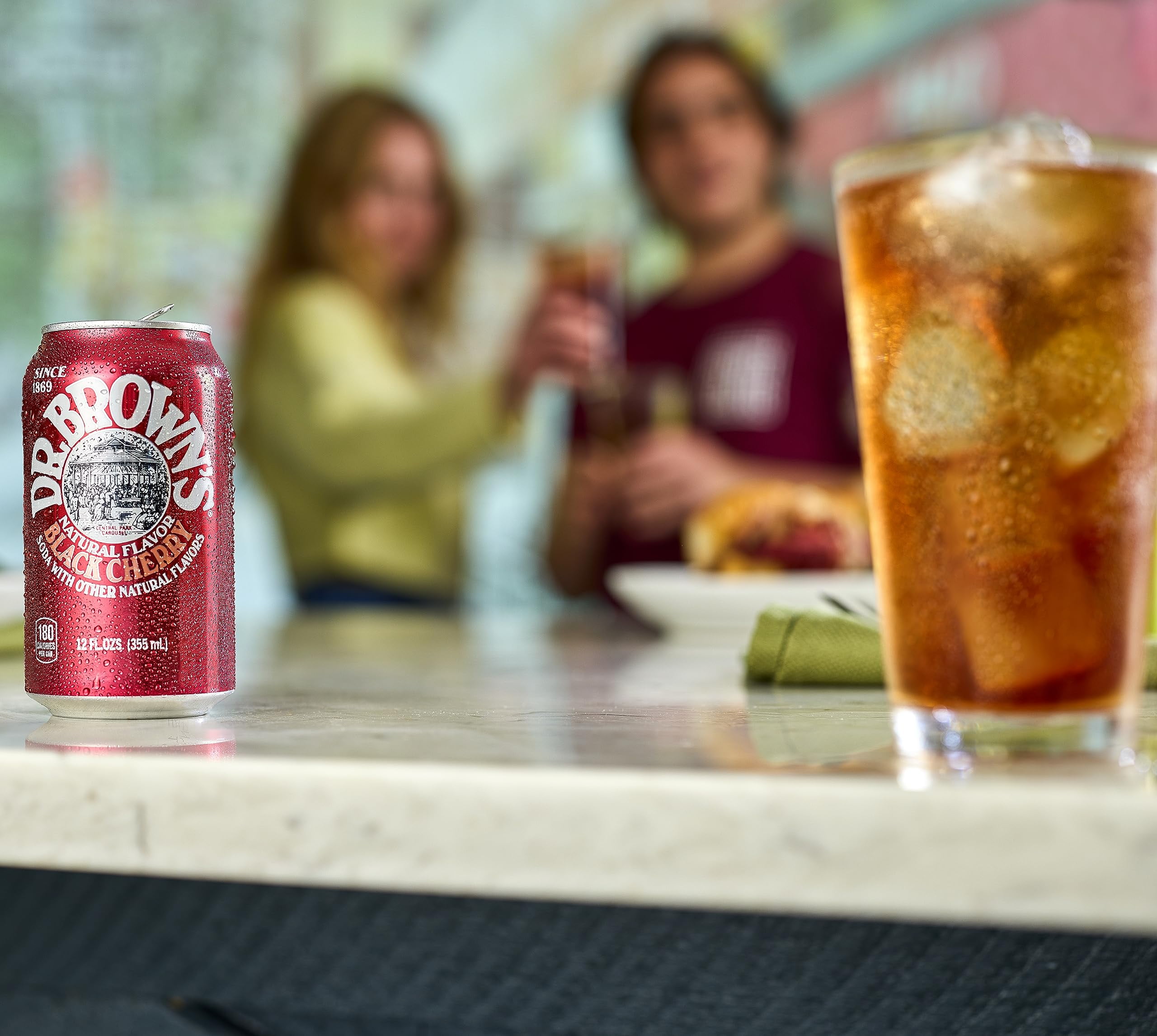 Dr. Brown,S Black Cherry Soda - A New York Original - 24 Cans - Kosher, Gourmet Soda Pop - Black Cherry Flavored Craft Soda - 24 X 12 Oz Cans