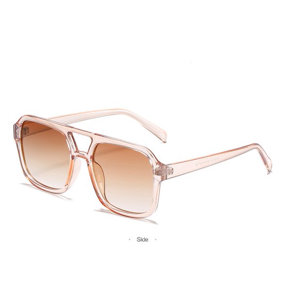 Moda Piloto Gafas De Sol De Las Mujeres Vintage Doble Puentes Amarillo Lente Femenino Sombras Señora UV400