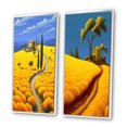 thumbnail image 3 of Designart "Country Road Amidst Golden Blossoms" Meadow Framed Wall Art Set Of 2 - Traditional Yellow Frame Gallery Set For Office Decor, 3 of 6