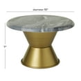 thumbnail image 3 of CosmoLiving by Cosmopolitan 10" x 7" Gray Ceramic Decorative Stand with Gold Base, 1-Piece, 3 of 8