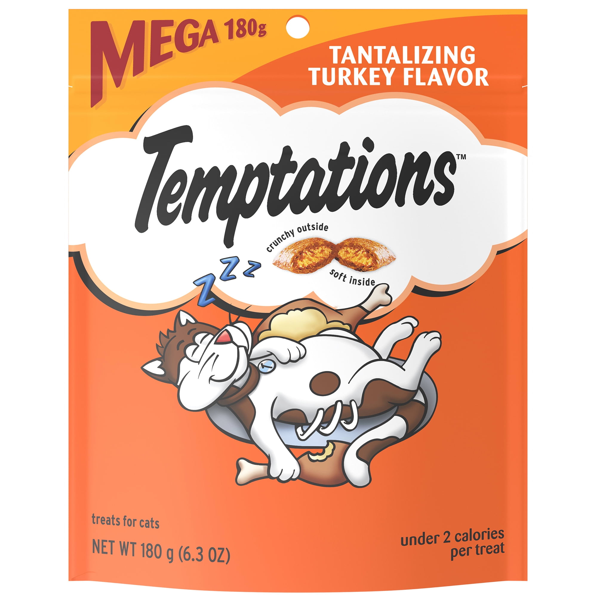 TEMPTATIONS Classic, Crunchy and Soft Cat Treats, Tantalizing Turkey, 6.3 oz. Pouch