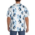 thumbnail image 3 of Honeii Penguin Winter Fun for Men's Short-Sleeved Button-Up Collared Shirt Featuring A Pocket, Perfect for Beach Vacations, And Travel Adventures.-Large, 3 of 5